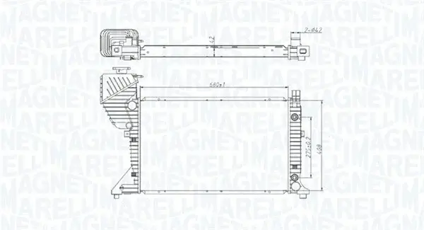 Radiator racire motor potrivit MERCEDES SPRINTER 2-T (B901, B902), SPRINTER 3-T (B903), SPRINTER 4-T (B904), SPRINTER 5-T (B905) 2.1D-Electric