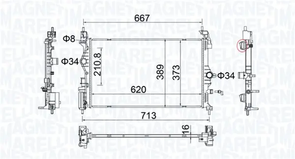 Radiator racire motor potrivit OPEL ADAM, CORSA E 1.0 07.14-