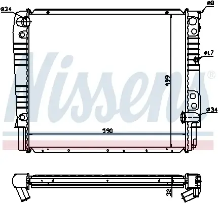 Radiator racire motor potrivit VOLVO 940, 940 II, 960 2.4D