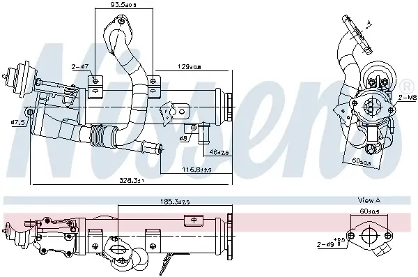 Radiator recirculare gaze esapament potrivit AUDI A4 ALLROAD B8, A4 B8, A5, A6 C6, Q5; SEAT EXEO, EXEO ST 2.0D 07.04-05.17