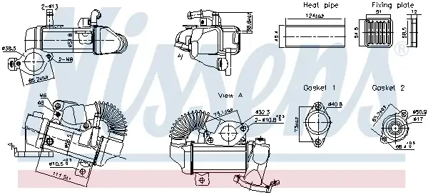 Radiator recirculare gaze esapament potrivit MERCEDES C T-MODEL (S205), C (W205), MARCO POLO CAMPER (W447), VITO MIXTO (DOUBLE CABIN), VITO TOURER (W447), VITO (W447) 1.6D 1.7D 2.0D 10.03-