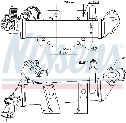 Radiator recirculare gaze esapament potrivit NISSAN NV400, PRIMASTAR; OPEL MOVANO B, VIVARO A; RENAULT ESPACE IV, LAGUNA, LAGUNA III, LATITUDE, MASTER III, TRAFIC II 2.0D 2.3D 01.06-