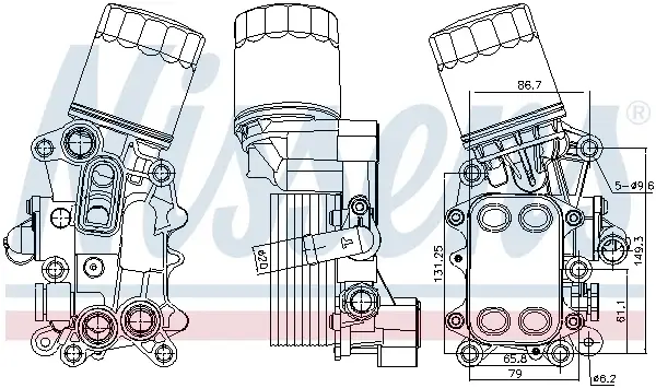 Radiator ulei termoflot cu carcasa filtru ulei potrivit AUDI A1; SEAT IBIZA IV, IBIZA IV SC, IBIZA IV ST, TOLEDO IV; SKODA FABIA III, RAPID; VW POLO, POLO V 1.4D 02.14-