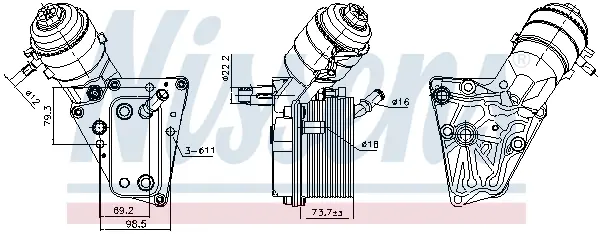 Radiator ulei termoflot cu carcasa filtru ulei potrivit CADILLAC BLS; FIAT CROMA; OPEL ASTRA H, ASTRA H GTC, SIGNUM, VECTRA C, VECTRA C GTS, ZAFIRA B, ZAFIRA B MINIVAN; SAAB 9-3 1.9D 04.04-