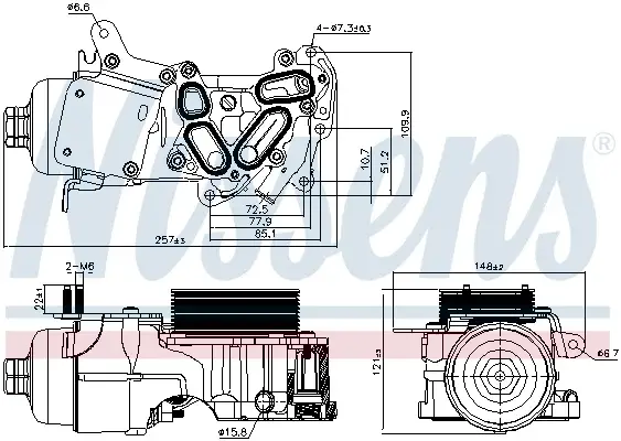 Radiator ulei termoflot cu carcasa filtru ulei potrivit CITROEN BERLINGO, BERLINGO MULTISPACE, BERLINGO MINIVAN, C3 II, C3 PICASSO, C4 AIRCROSS, C4 CACTUS, C4 GRAND PICASSO I, C4 GRAND PICASSO II 1.6D