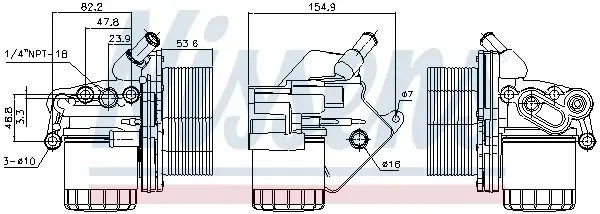 Radiator ulei termoflot cu carcasa filtru ulei potrivit CITROEN JUMPER; FIAT DUCATO; FORD TOURNEO CUSTOM V362, TRANSIT, TRANSIT CUSTOM V362, TRANSIT TOURNEO, TRANSIT V363; PEUGEOT BOXER 2.2D 04.06-