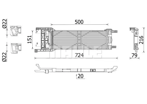Radiator ulei termoflot potrivit ALFA ROMEO GIULIA, STELVIO 2.0 2.2D 10.15-