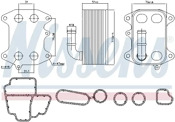Radiator ulei termoflot potrivit AUDI A6 C7 2.0D 03.11-09.18