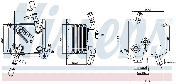 Radiator ulei termoflot potrivit NISSAN JUKE, QASHQAI I, TIIDA 1.6 02.07-