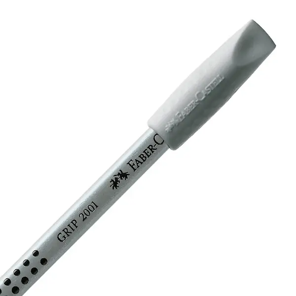 Radiera capac Grip 2001, gri, 2 buc/set, Faber-Castell