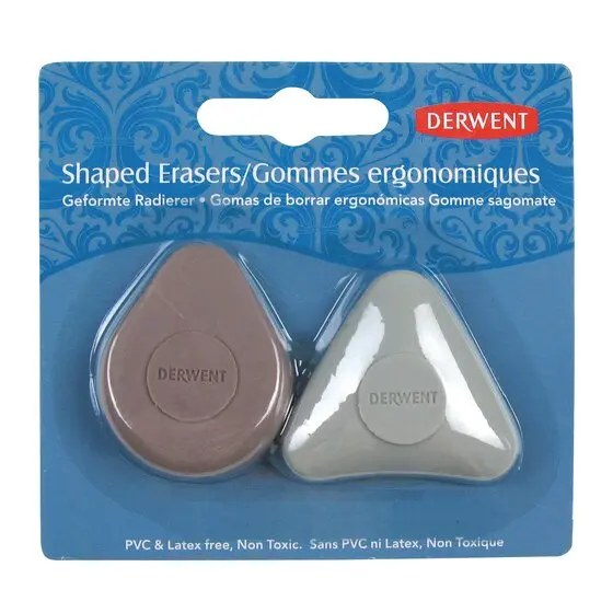 Radiera pentru creion, 2buc/set, diverse forme, Derwent Professional