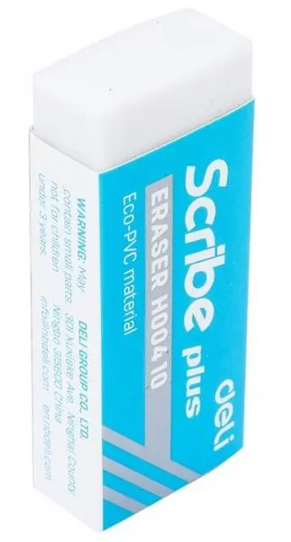 Radiera pentru creion Deli - Scribe plus, EH00410, alb