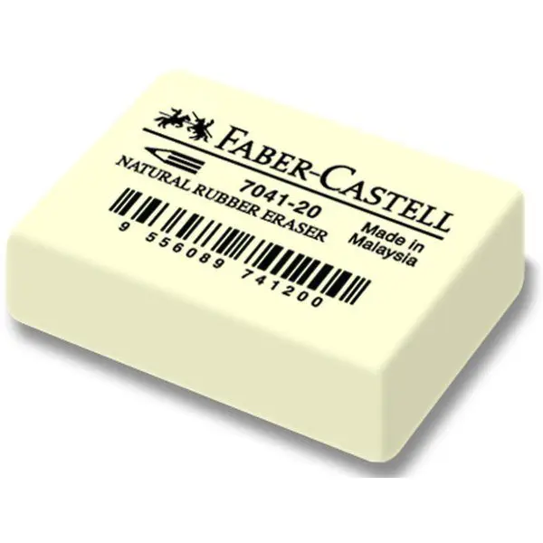 Radiera pentru creion Faber-Castell - 7041-40, alb