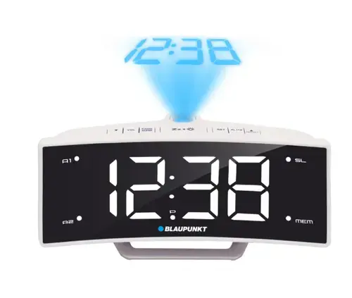 Radio cu ceas Blaupunkt CRP7WH, Proiector, USB (Alb)
