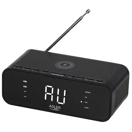 Radio Cu Ceas Incarcare Wireless Ad 1192 Negru Adler AD1192B