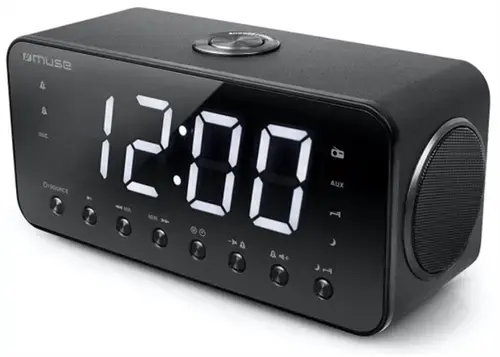 Radio cu ceas Muse M-192 CR, portabil, LED, Dual Alarm (Negru)