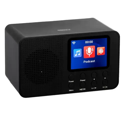 Radio cu internet Camry CR 1918, Ecran TFT de 2.4inch, Wi-Fi 2.4GHz, USB-C, Jack 3.5mm (Negru)