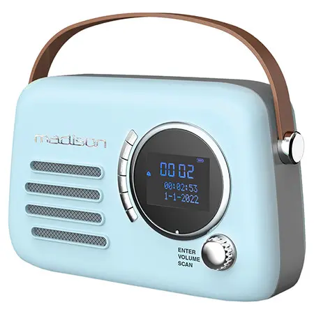 radio fm/dab portabil vintage 30w cu functie bluetooth/aux