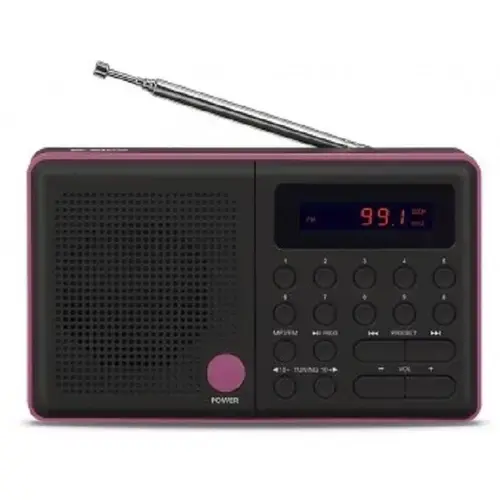 Radio FM Eltra, 7.4 x 12.5 x 3 cm, Card MicroSD, USB, Negru