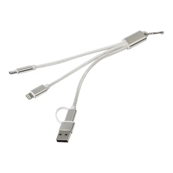 Rafob breloc cu cablu de încărcare USB - argintiu