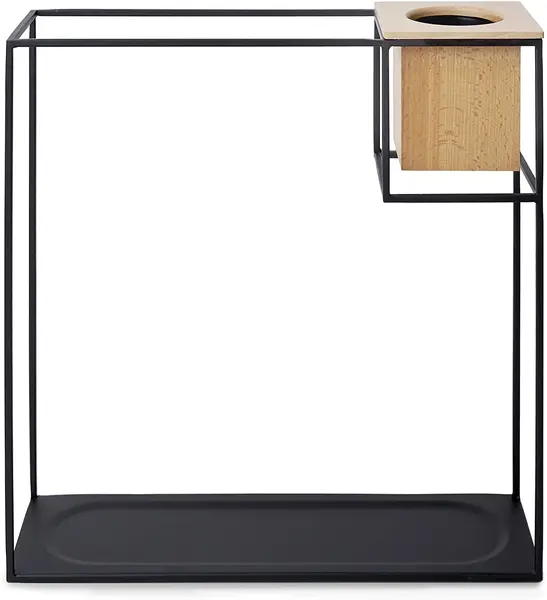 Raft cu vază pentru flori Umbra - Cubist, mare, fag/negru