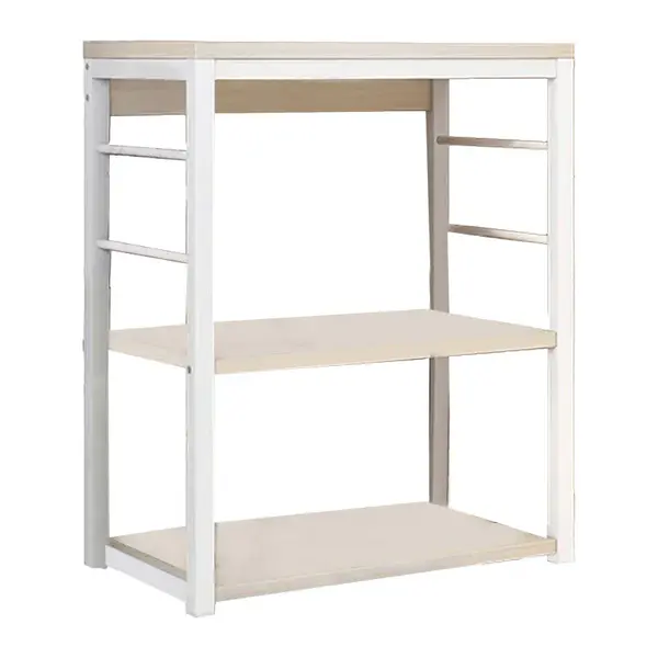 Raft de Bucatarie Cayde metalic, Alb-Natural, 50x35x72 cm