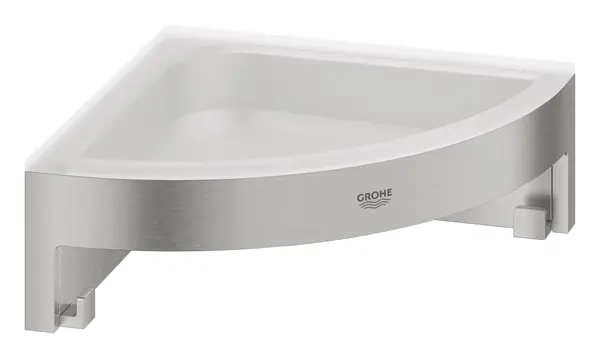 Raft de colt Grohe Start Cube Corner shower basket, metal/plastic, fixare ascunsa, super steel, crom mat