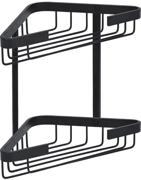 Raft de colț pentru baie Estia - Stance, 2 nivele, negru