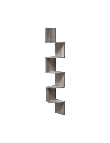 Raft de colt pentru perete, Vasagle, Gri, LBC020M01, 127.5 x 20 x 20 cm