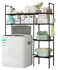 Raft de depozitare pentru masina de spalat si toaleta multifunctional cu 5 straturi 138x106x25