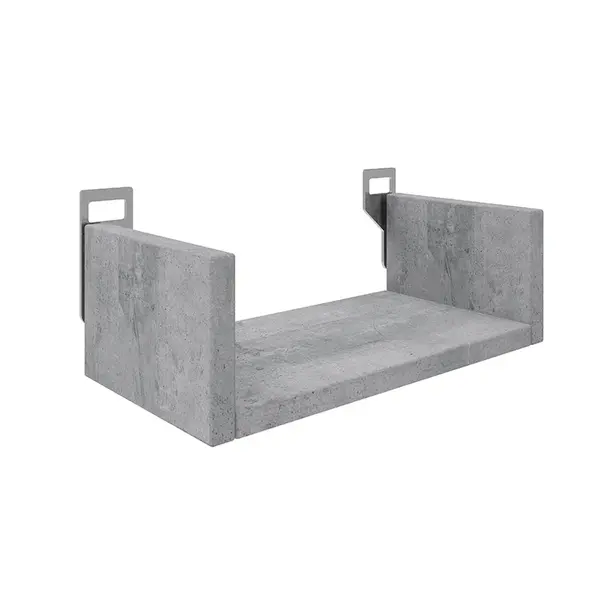 Raft de perete cu spatiu de depozitare, Derva, Lemn, Alb, 30x15x10 cm