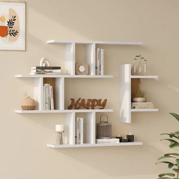 Raft de perete Ledia, MDF, 111x15x78 cm