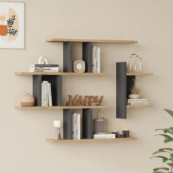 Raft de perete Ledia, MDF, 111x15x78 cm