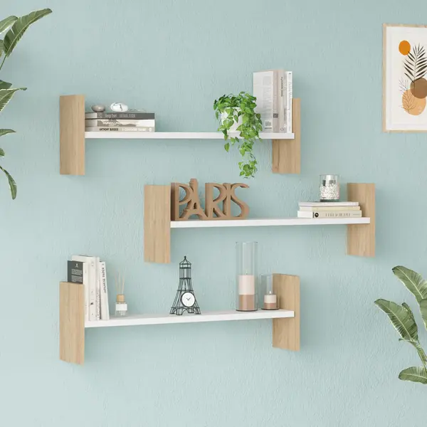 Raft de perete Mento, MDF, 76x15x24 cm