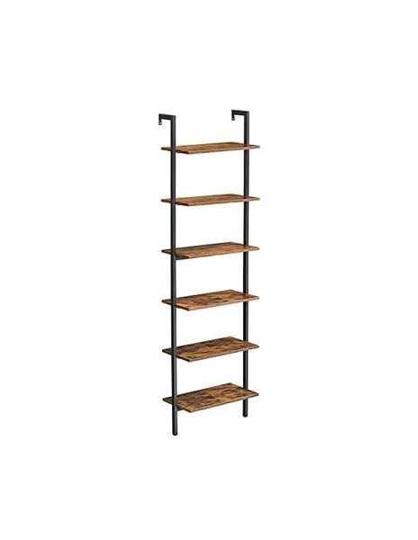 Raft de perete, Vasagle, 6 rafturi, Maro Rustic, LLS103B01, 30 x 205 x 60 cm