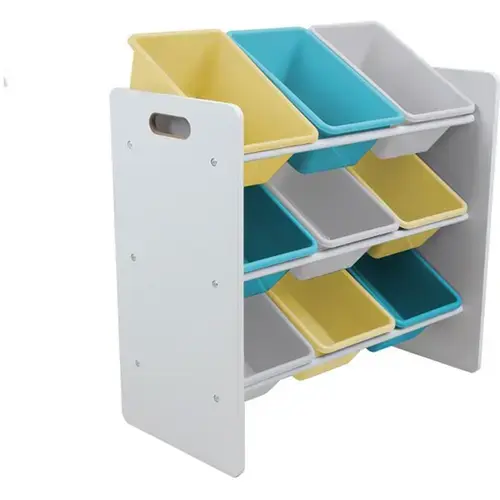 Raft depozitare jucarii cu 9 cosuri U-Grow UGRD115-BLYE, Multicolor