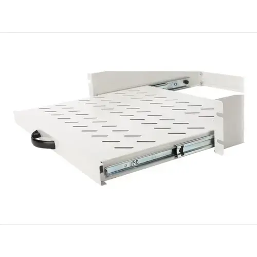 Raft extensibil DIGITUS DN-19-TRAY-2-450, instalare fixa, pana la 30 kg, metal, 2U (Alb)