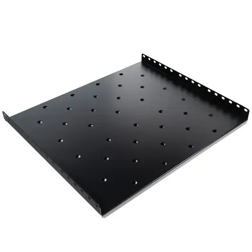 Raft fix SPACER 1U pentru rack 19″, adancime 425mm, sarcina maxima 60Kg, vopsea antistatic, otel 1.2mm (Negru)