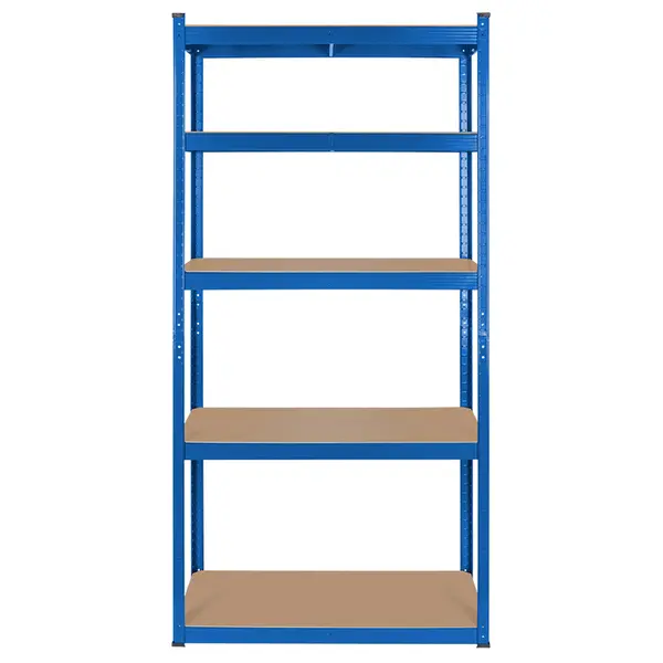 Raft metalic depozitare, 5 polite MDF reglabile, 150 kg/polita, 180cm inaltime, asamblare push-in, albastru - Rebel RB-1251BL
