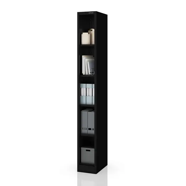 Raft metalic ingust, de arhivare pentru documente negru: TIM 250 x 1950 x 400 mm Raft metalic îngust de arhivare pentru documente, negru, 250x1950x400 mm: TIM