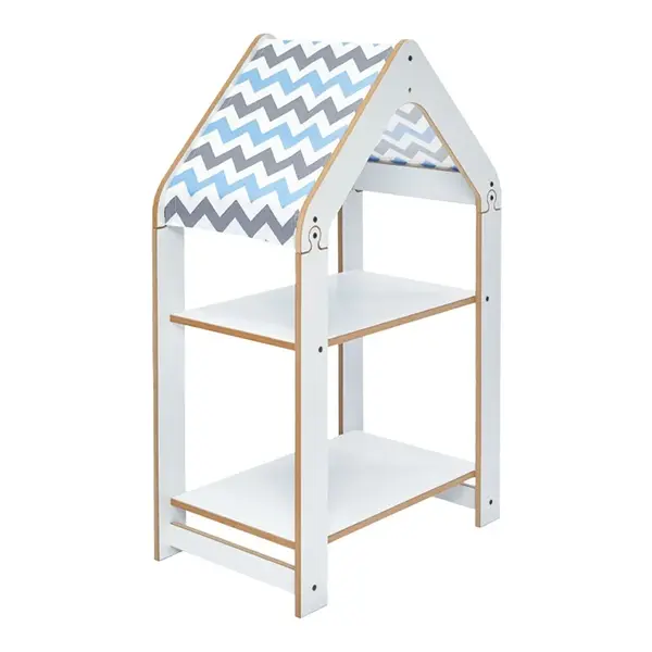 Raft Montessori Zoilen alb albastru mdf 57x34x70 cm