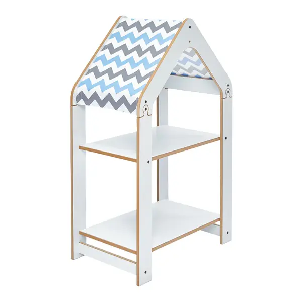 Raft Montessori Zoilen mdf, alb-albastru, 50x30x80 cm