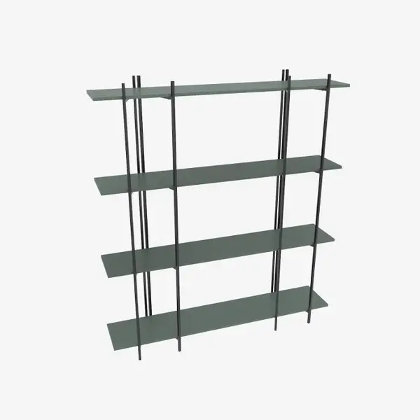 Raft MOSS, verde + negru, 160x29,6x180 cm