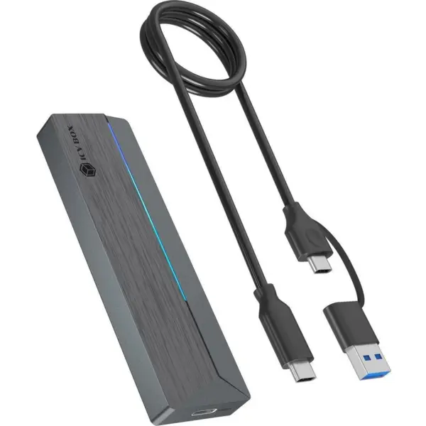 RAIDSONIC Docking RAIDSONIC Icy Box M.2 SATA/NVMe SSD Enclosure, USB 3.2 Gen 2 Type-C, 10 Gbps, RGB