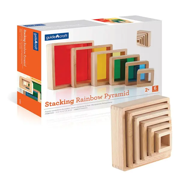 Rainbow Pyramid blocuri de stivuit, Guidecraft multicolor