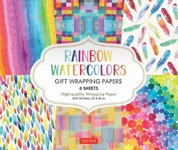 Rainbow Watercolors Gift Wrapping Papers: 6 Sheets of High-Quality 24 X 18 Inch Wrapping Paper, Paperback/Tuttle Editors