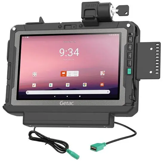 RAM MOUNTS RAM® Locking Power + Data Dock pentru Getac ZX10