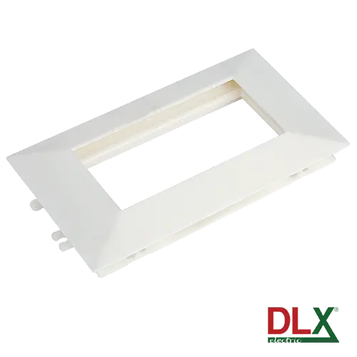 Rama alba dubla pentru aparataj 45x45 mm (4 module) - DLX