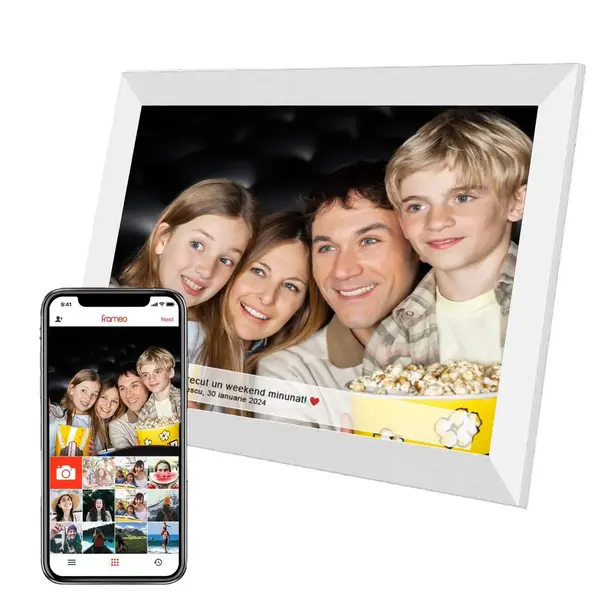Rama Foto Digitala IMA Trend 10.1 inch – Touchscreen, Aplicatie Frameo, 32GB, Alb