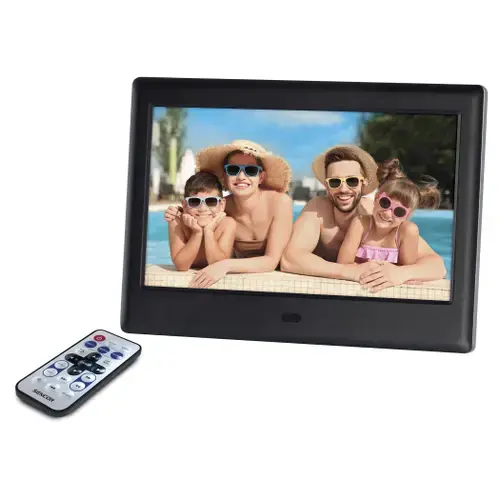Rama foto digitala Sencor SDF 782 BK, Ecran IPS HD 7inch, 1024 x 600, Difuzor, Cititor card SD/SDHC/MMC (Negru)